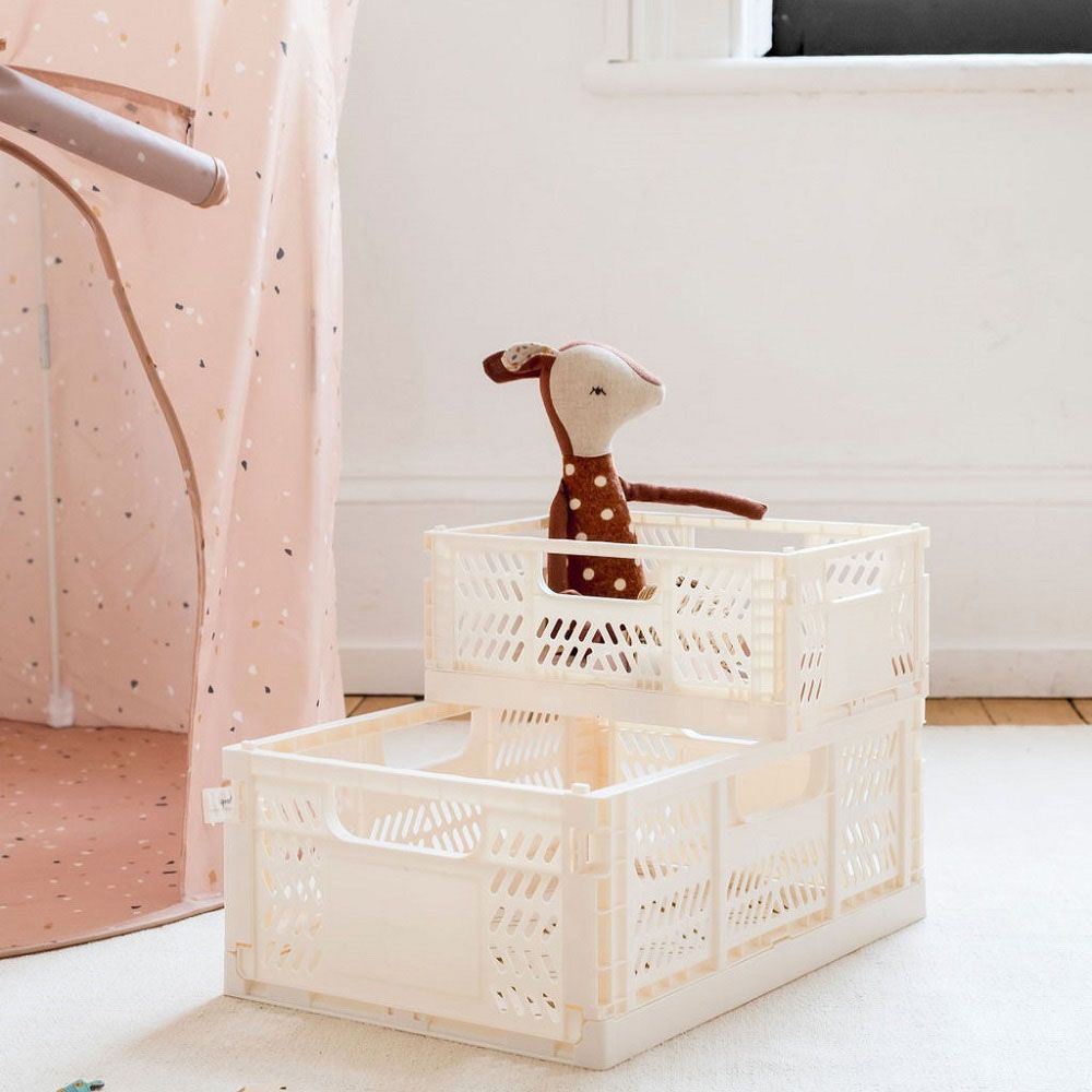 3 Sprouts - Modern Folding Crate - Large - Cream