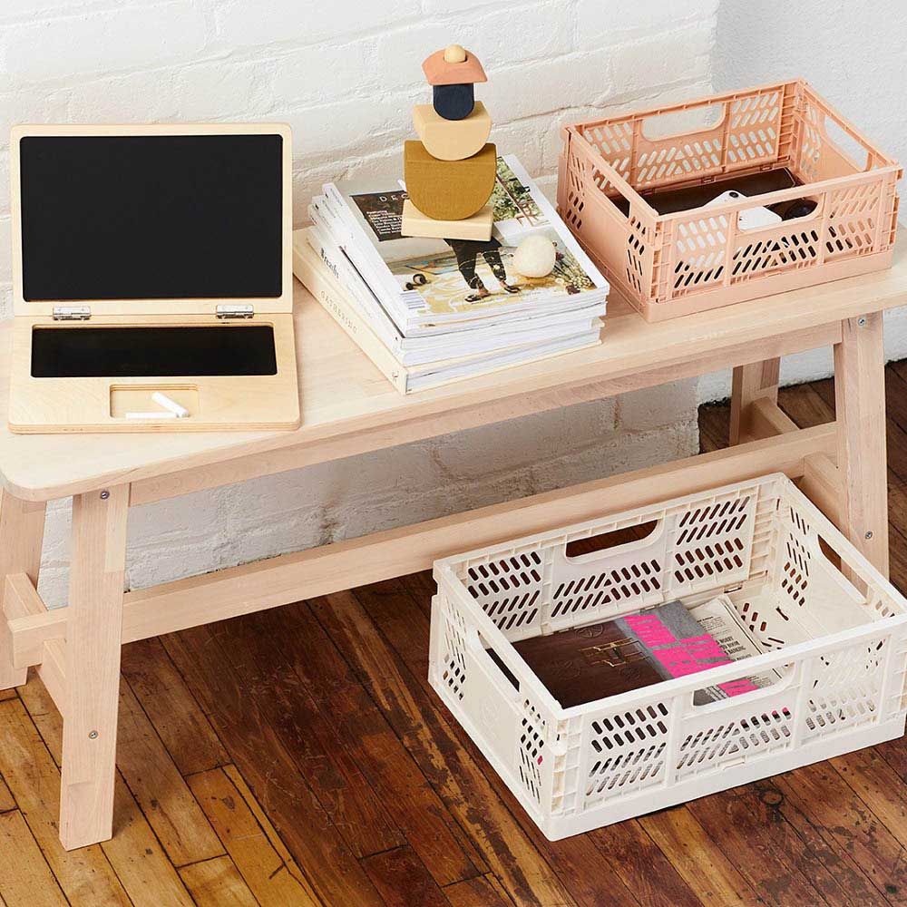 3 Sprouts - Modern Folding Crate - Large - Cream