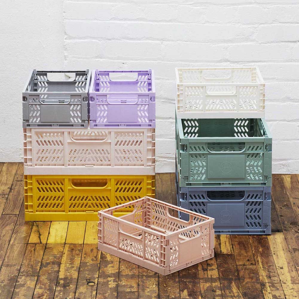 3 Sprouts - Modern Folding Crate - Medium - Clay