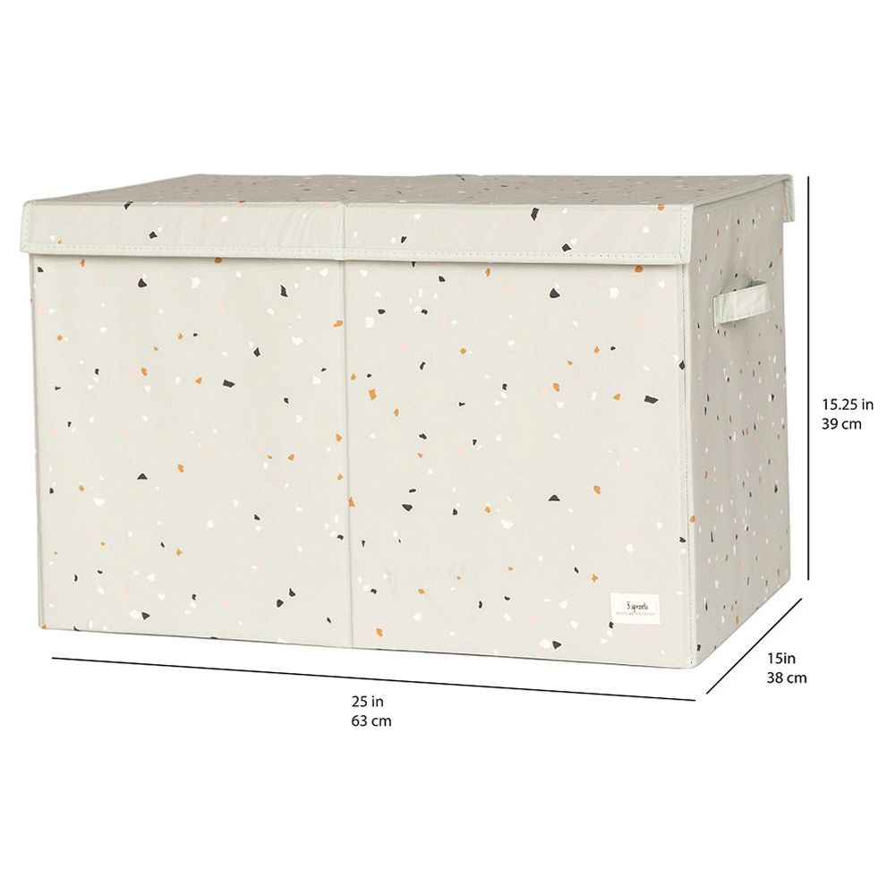 3 Sprouts - Recycled Folding Toy Storage Box - Chest Terrazzo Green