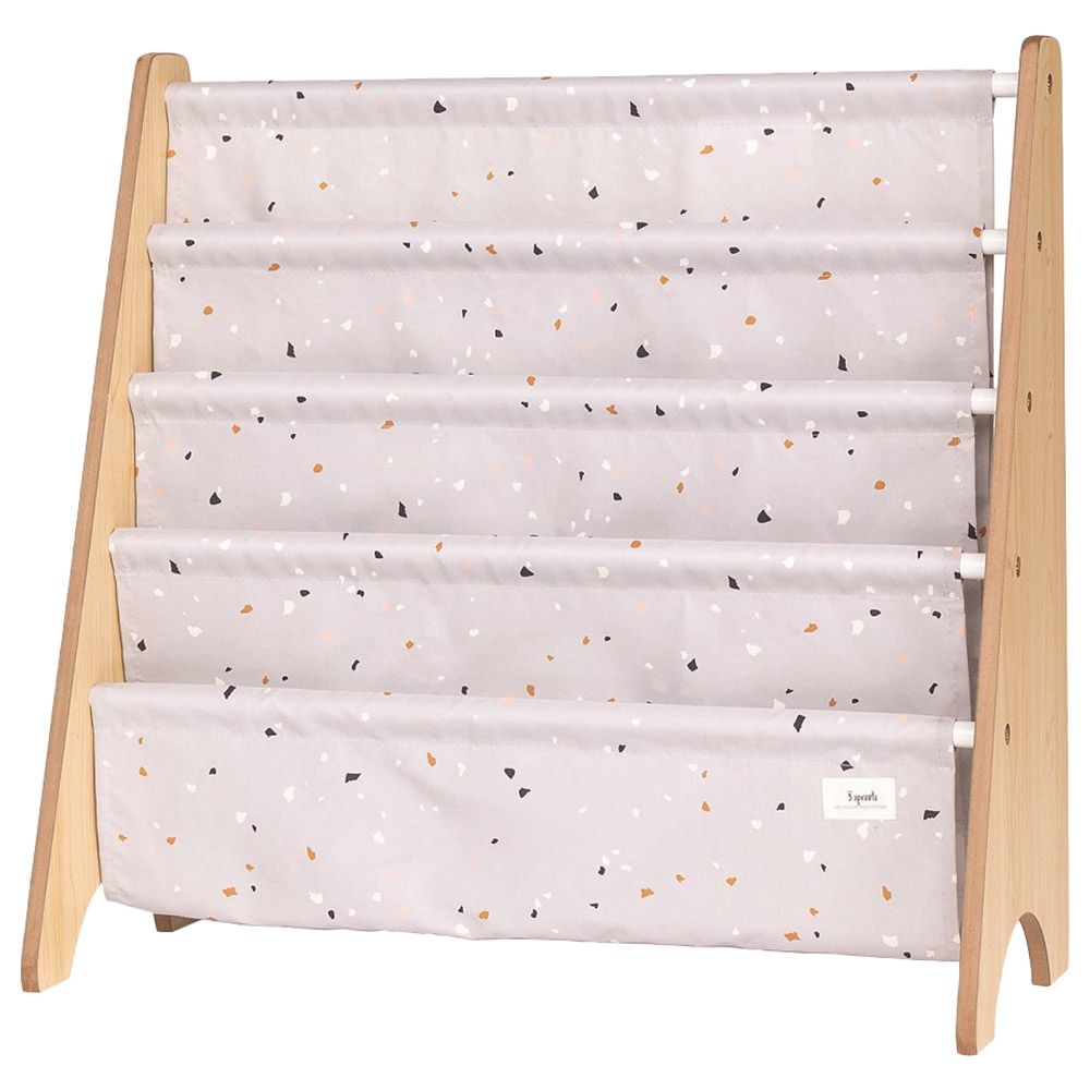 3 Sprouts - Recycled Book Rack - Terrazzo Light Gray