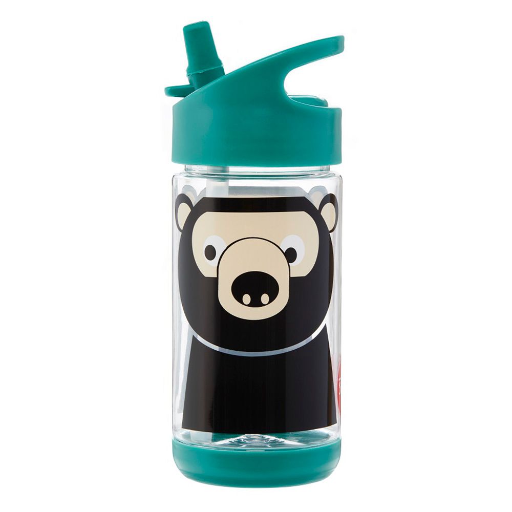 3 Sprouts - Bear Print Water Bottle - Teal - 354 ml