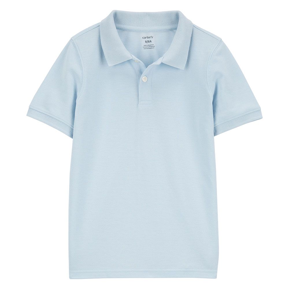 Carters - Boys Ribbed Collar Polo Shirt - Blue