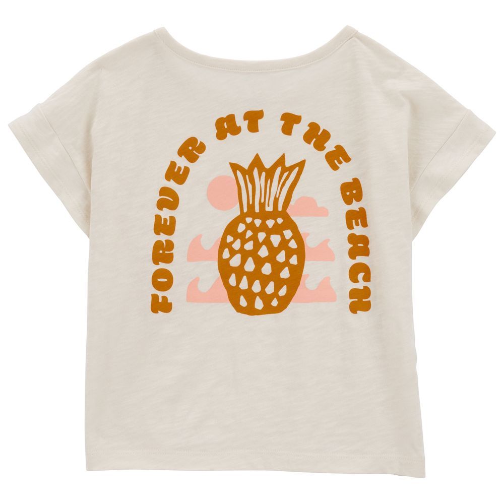 Carters - Girls Pineapple Pocket Tee - Ivory