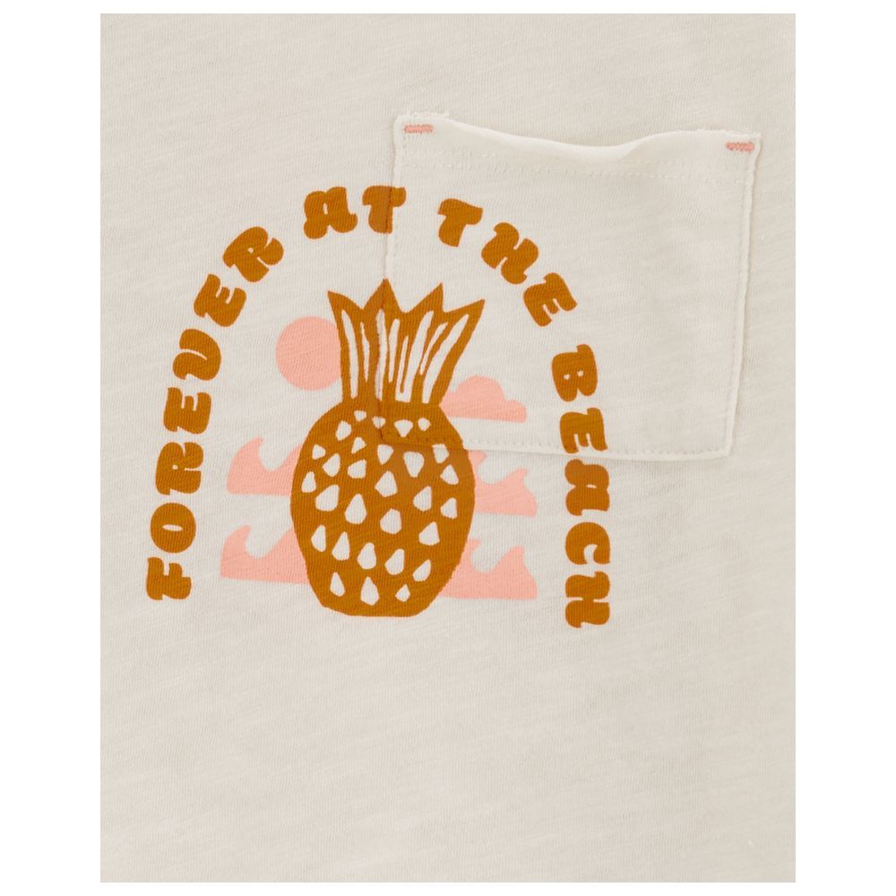 Carters - Girls Pineapple Pocket Tee - Ivory