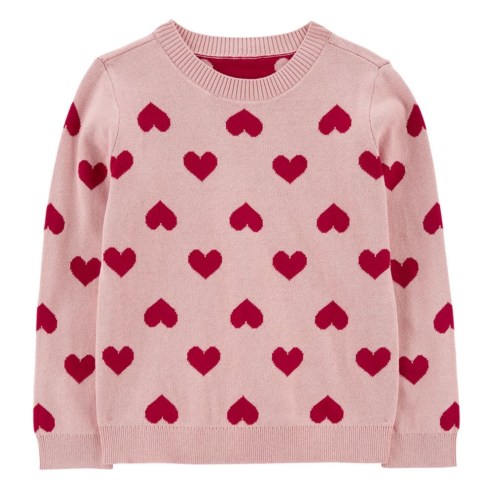 Carters - Girls Valentine's Day Heart Sweater - Pink