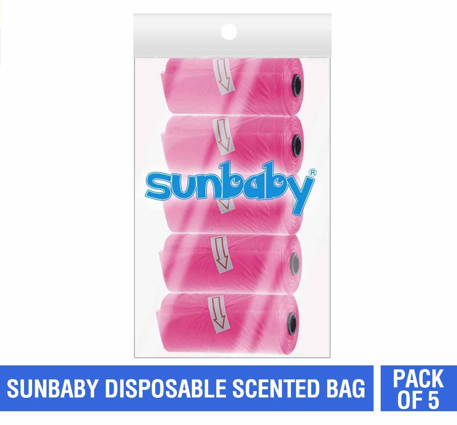 SunBaby - عبوة من 5/75 كيسًا معطرًا - وردي