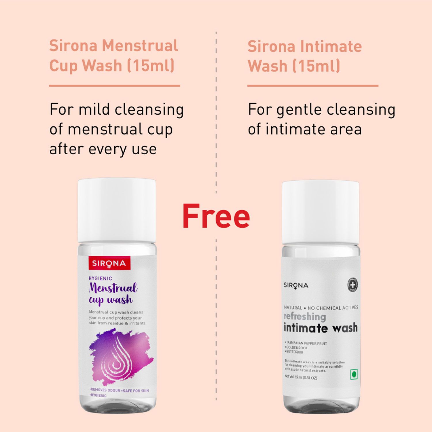 Sirona - Menstrual Cup Combo Intimate & Cup Wash 15ml - Small