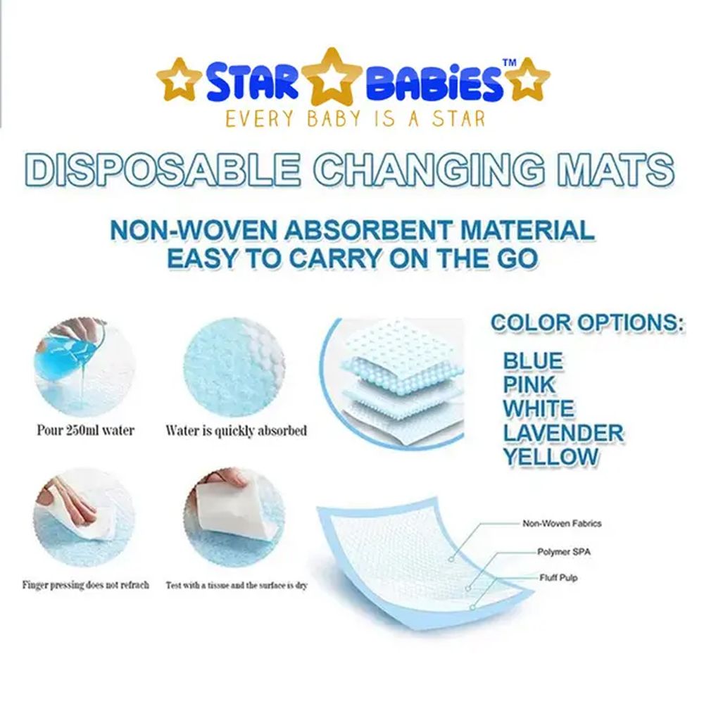 Star Babies - High Chair With Free 20-pcs Disposable Changing Mat - Blue