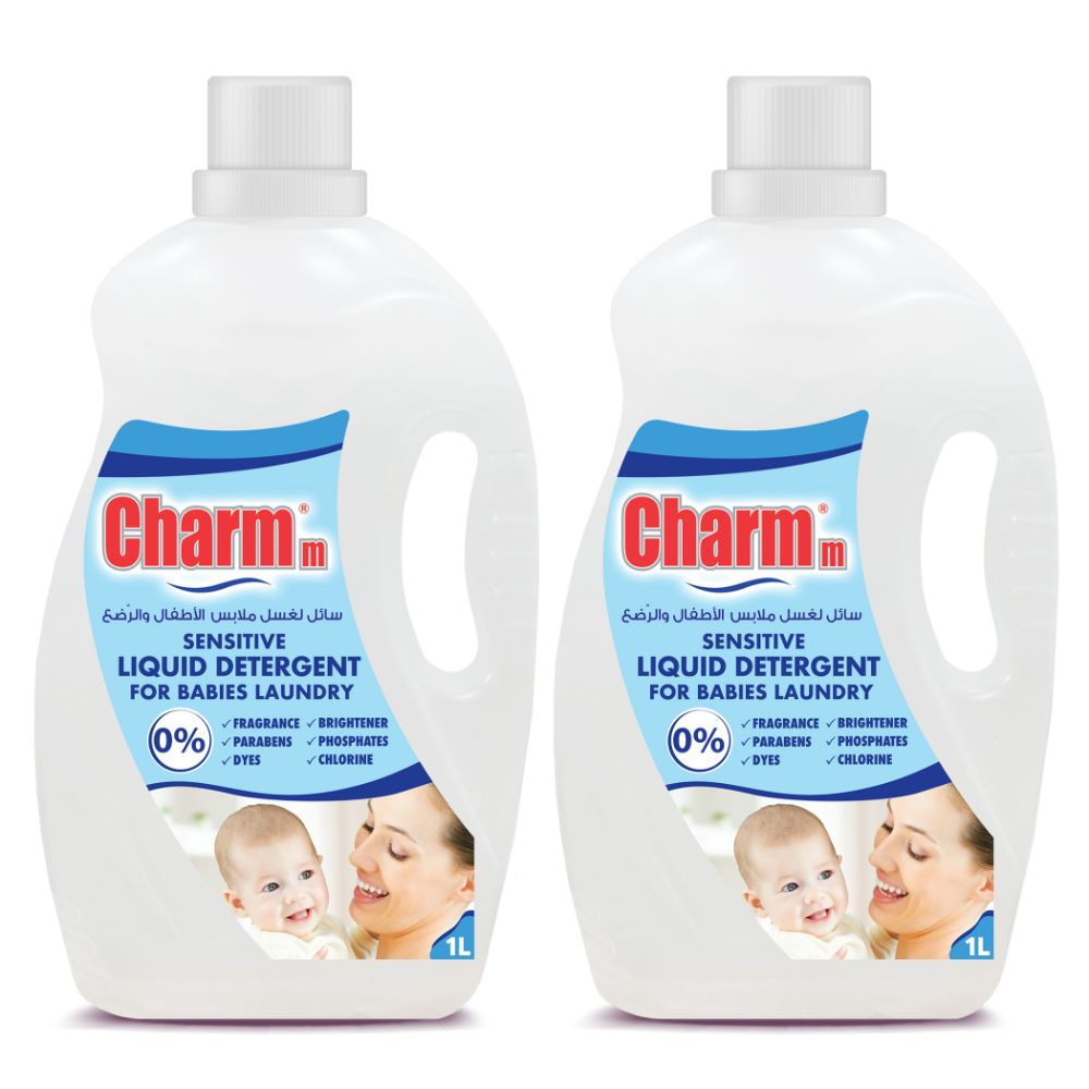 Charmm - Sensitive Laundry Liquid For Babies Laundry 1L - Pack of 2