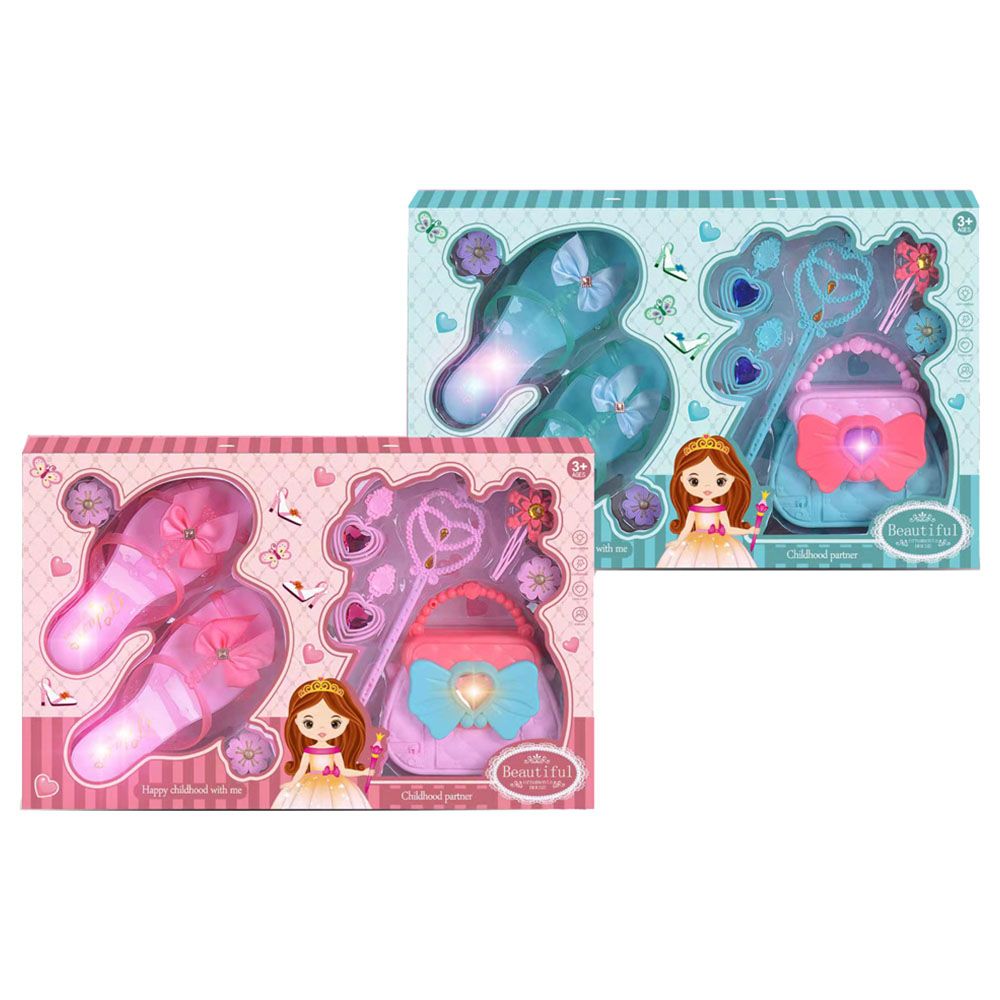 Stem - Light Barbie Shoes With Heart Bag Jewelry Set 1pc - Color May Vary