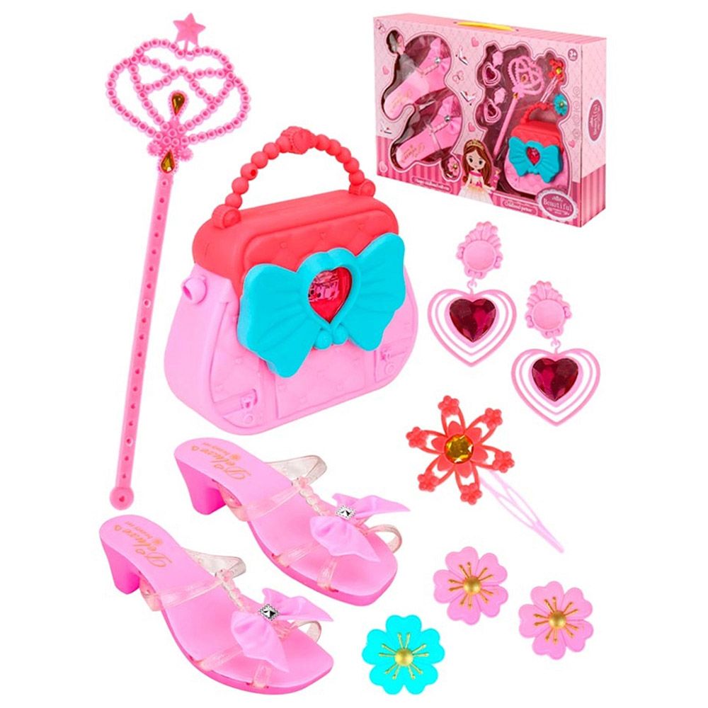 Stem - Light Barbie Shoes With Heart Bag Jewelry Set 1pc - Color May Vary