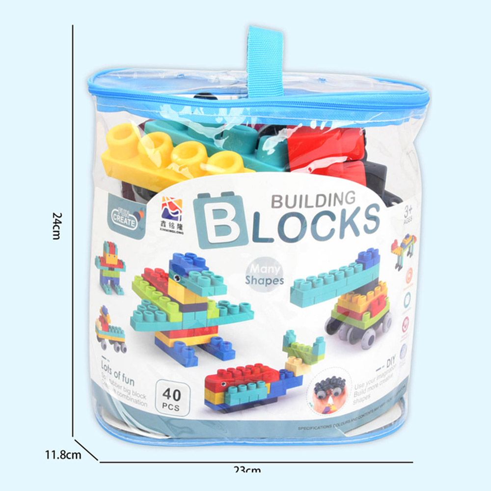 Stem - Soft Building Blocks Creative Fun Kit- 40pcs - Blue