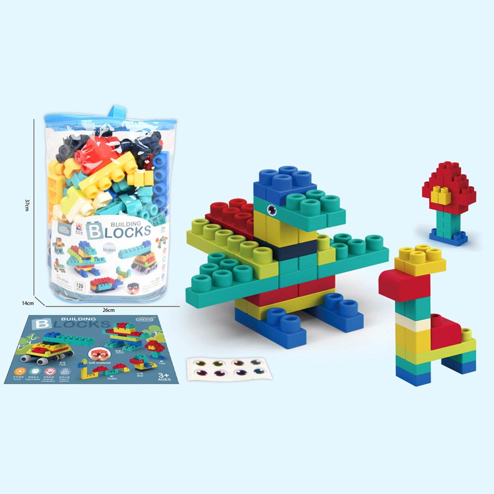 Stem - Soft Building Blocks Creative Fun Kit- 120pcs - Blue