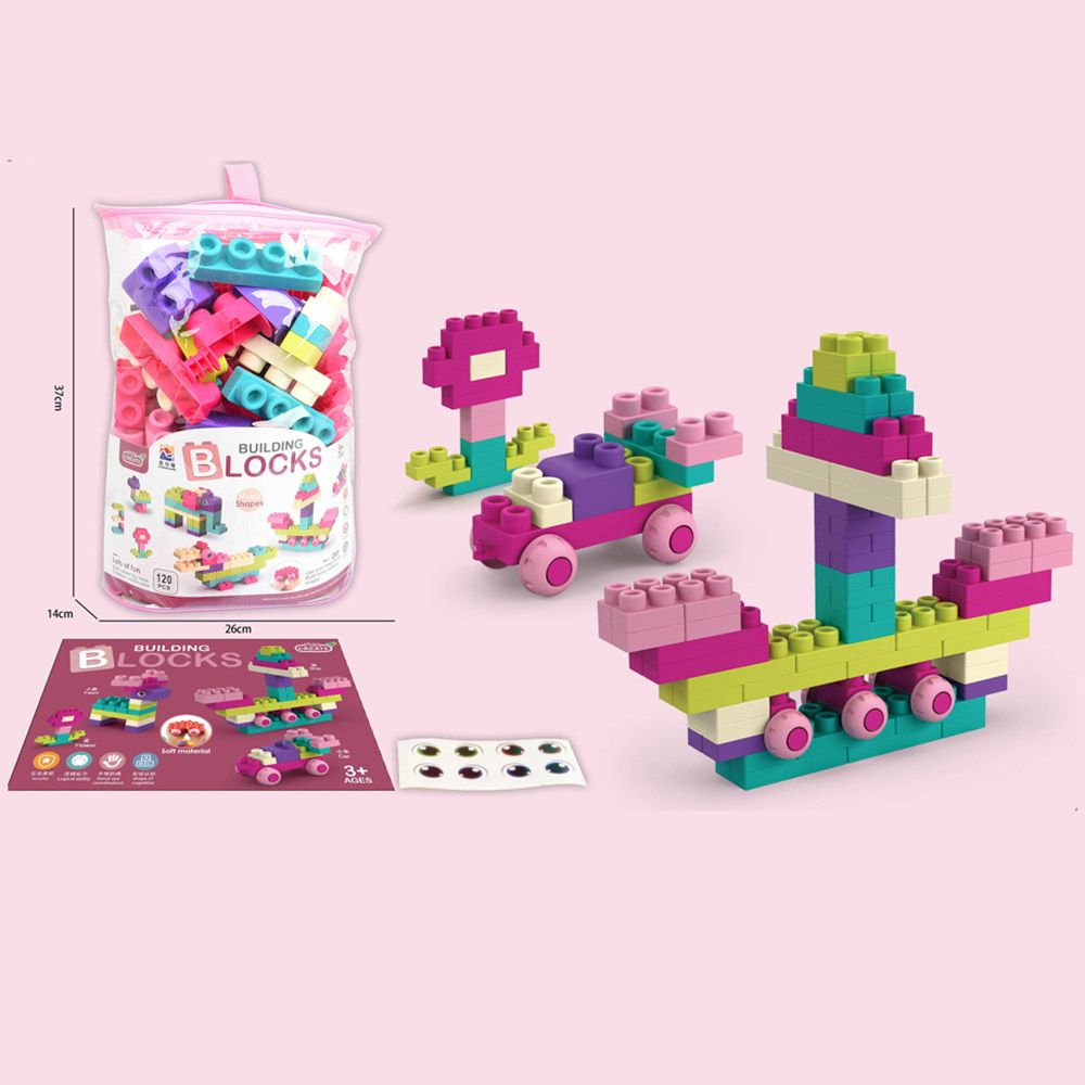 Stem - Soft Building Blocks Creative Fun Kit- 120pcs - Pink