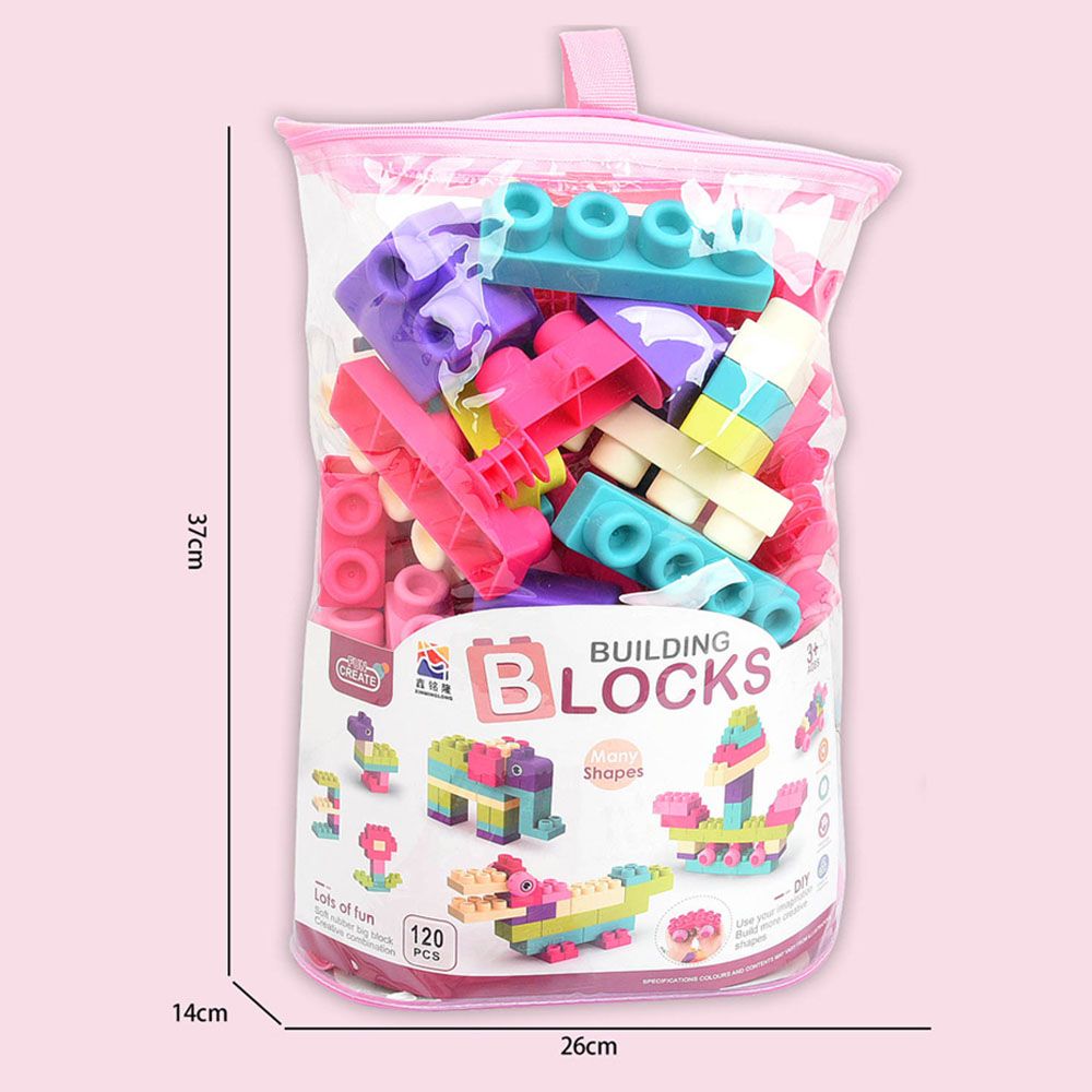 Stem - Soft Building Blocks Creative Fun Kit- 120pcs - Pink