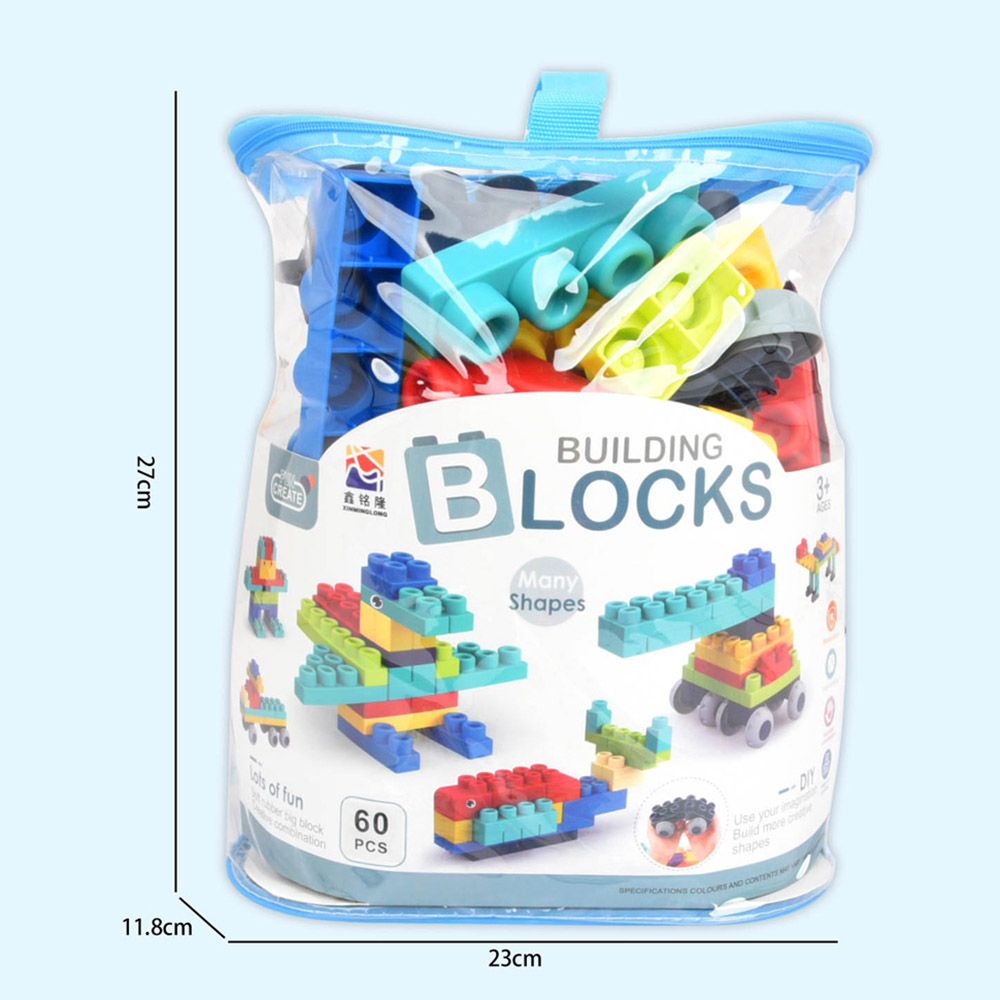 Stem - Soft Building Blocks Creative Fun Kit- 60pcs - Blue