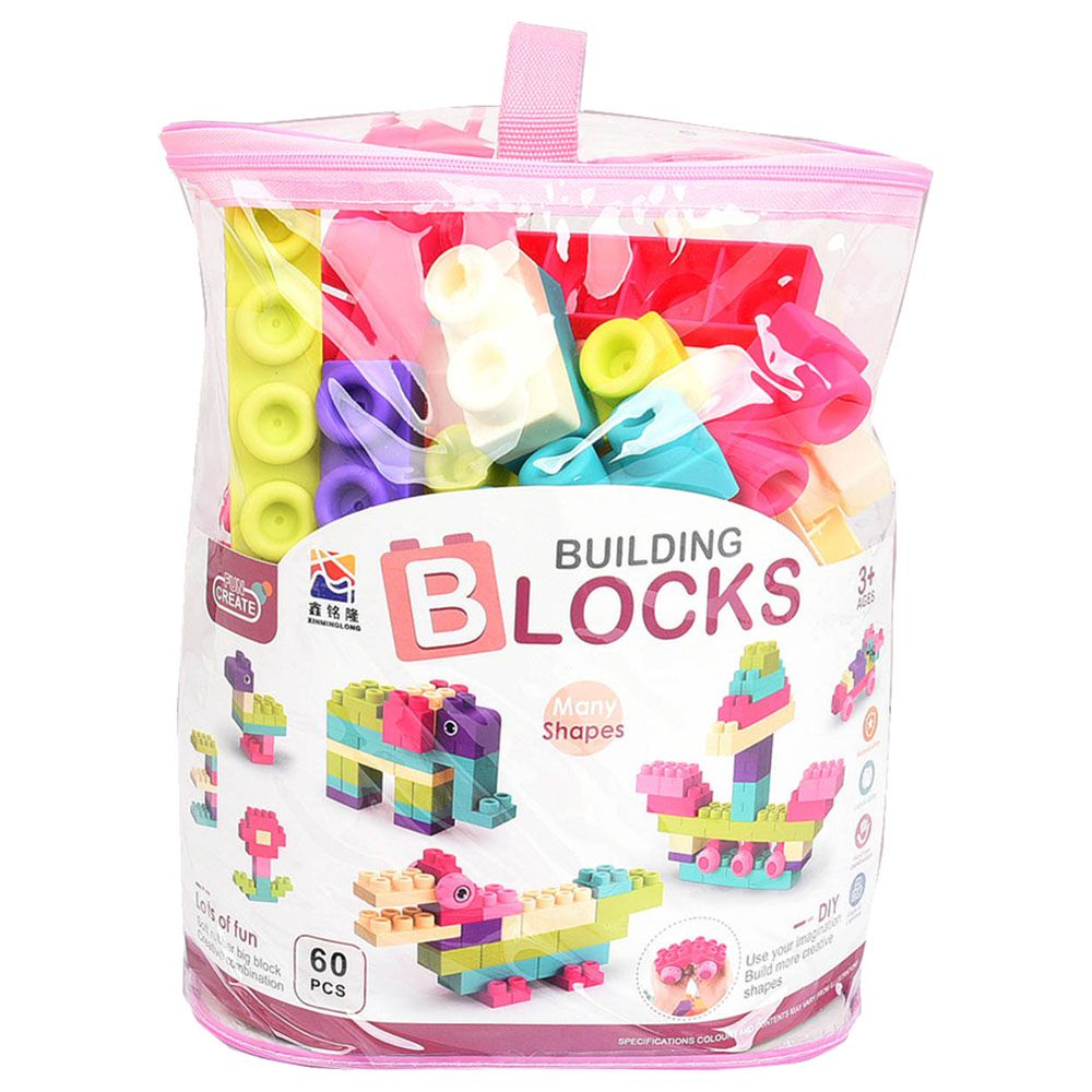 Stem - Soft Building Blocks Creative Fun Kit- 60pcs - Pink