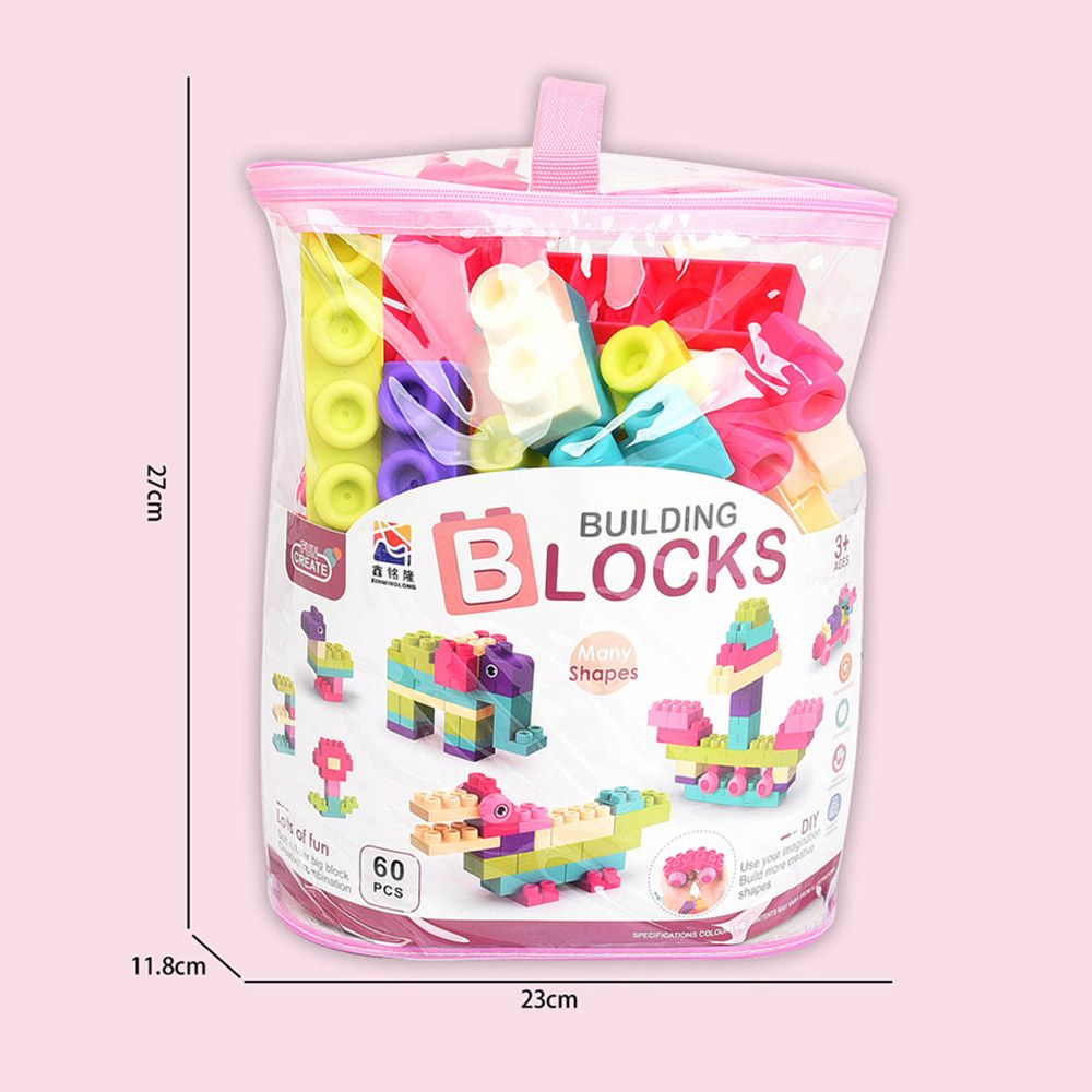 Stem - Soft Building Blocks Creative Fun Kit- 60pcs - Pink