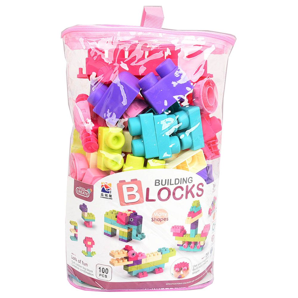 Stem - Soft Building Blocks Creative Fun Kit- 100pcs - Pink