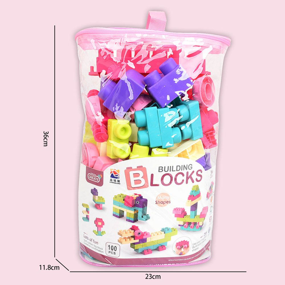 Stem - Soft Building Blocks Creative Fun Kit- 100pcs - Pink