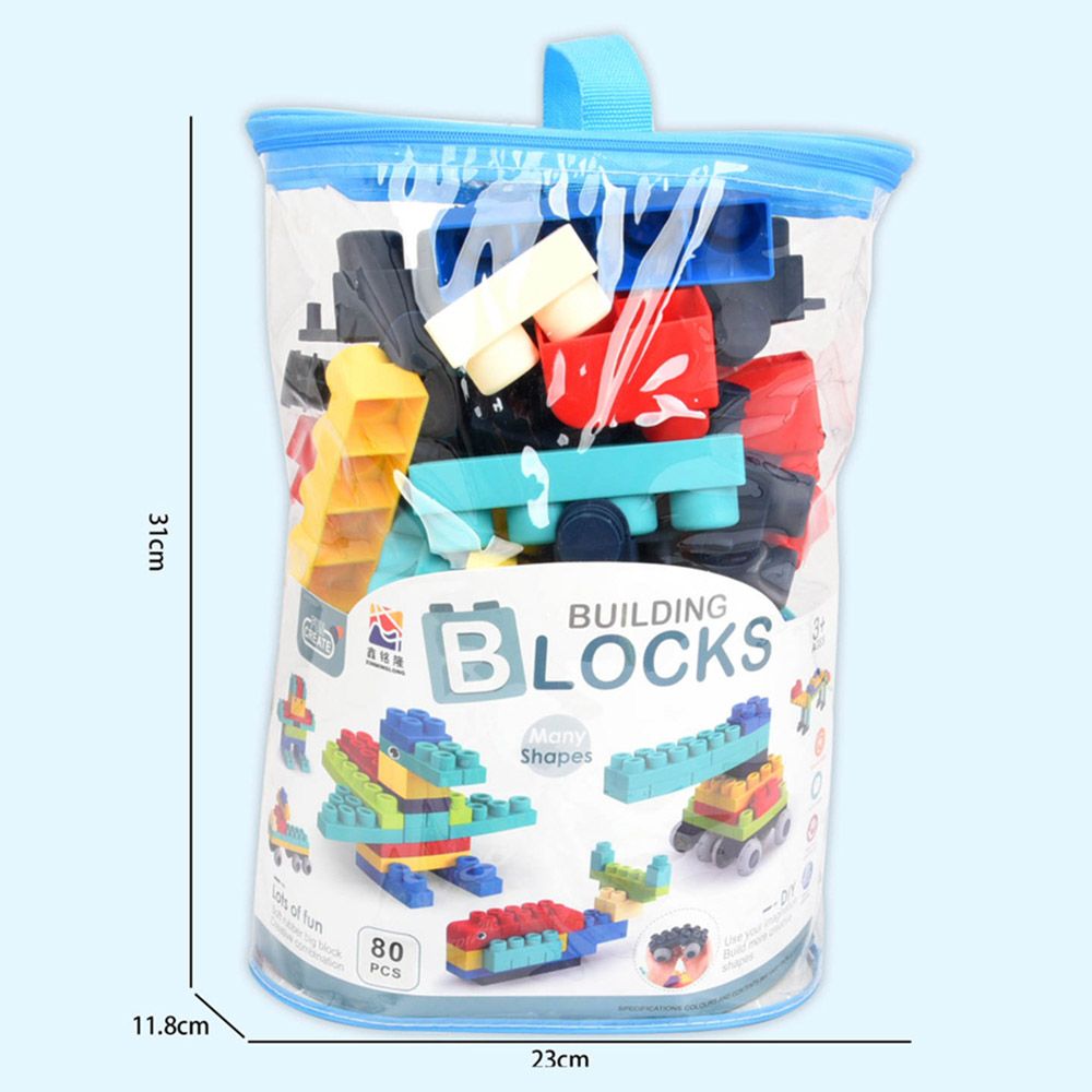 Stem - Soft Building Blocks Creative Fun Kit- 80pcs - Blue