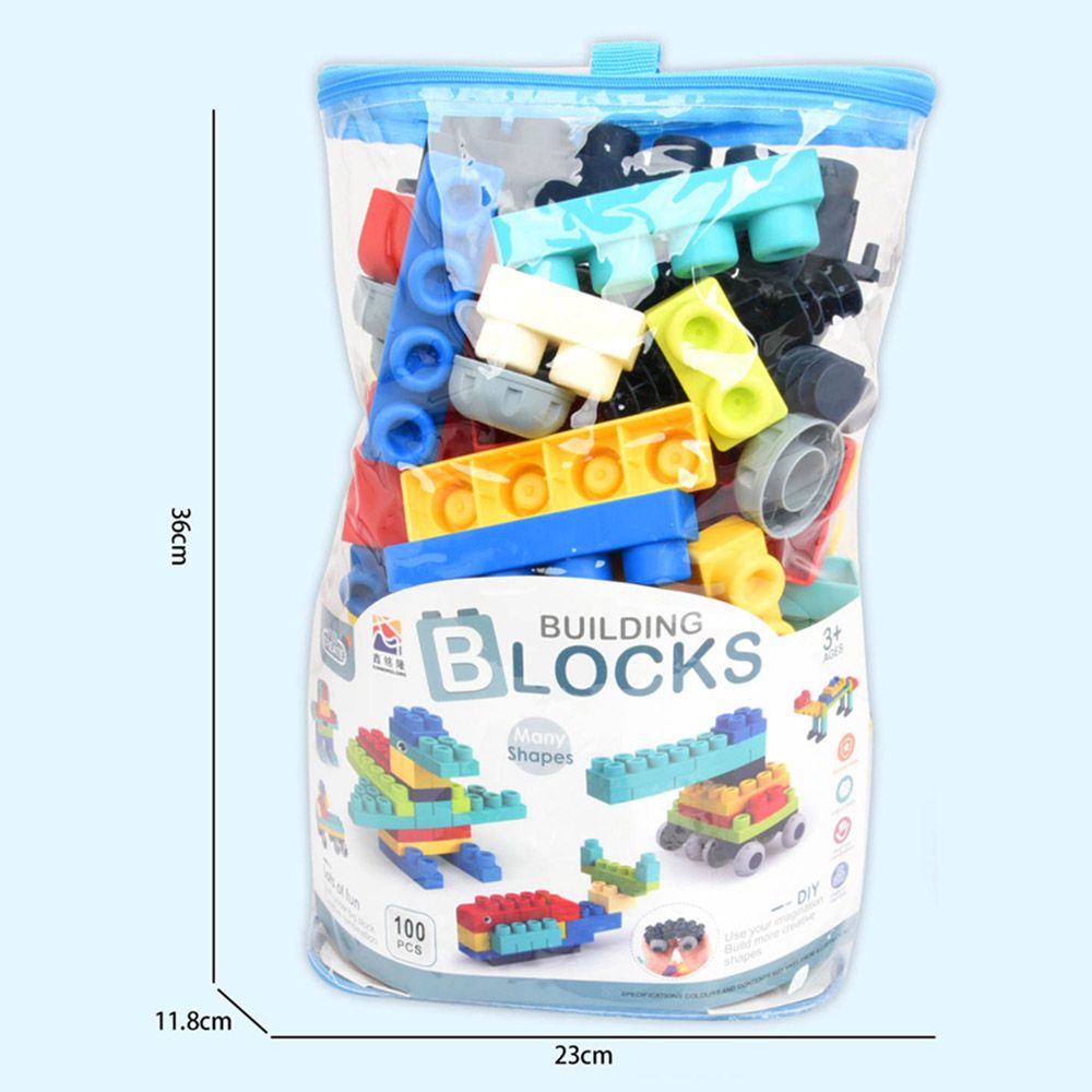 Stem - Soft Building Blocks Creative Fun Kit- 100pcs - Blue