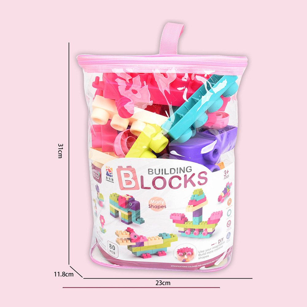 Stem - Soft Building Blocks Creative Fun Kit- 80pcs - Pink