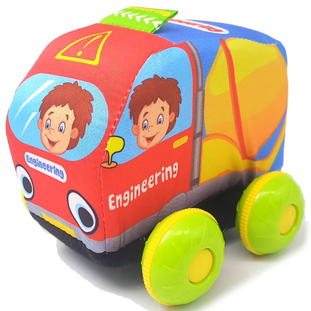 Stem - Soft Baby Cartoon Cloth Pullback Vehicles 1pc - Style May Vary