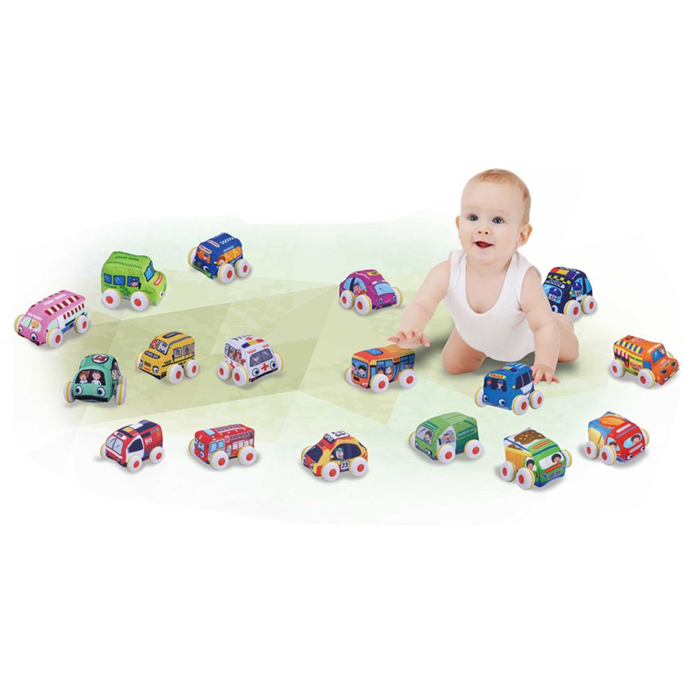 Stem - Soft Baby Cartoon Cloth Pullback Vehicles 1pc - Style May Vary