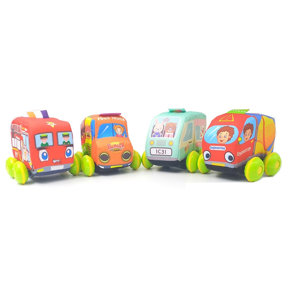 Stem - Soft Baby Cartoon Cloth Pullback Vehicles 1pc - Style May Vary