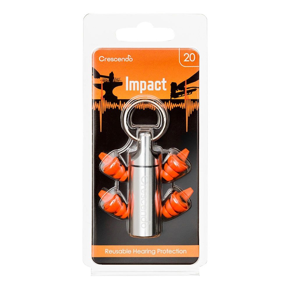 Crescendo - Impact 20 Resuable Comfort Ear Plugs - Orange - 3 Pcs