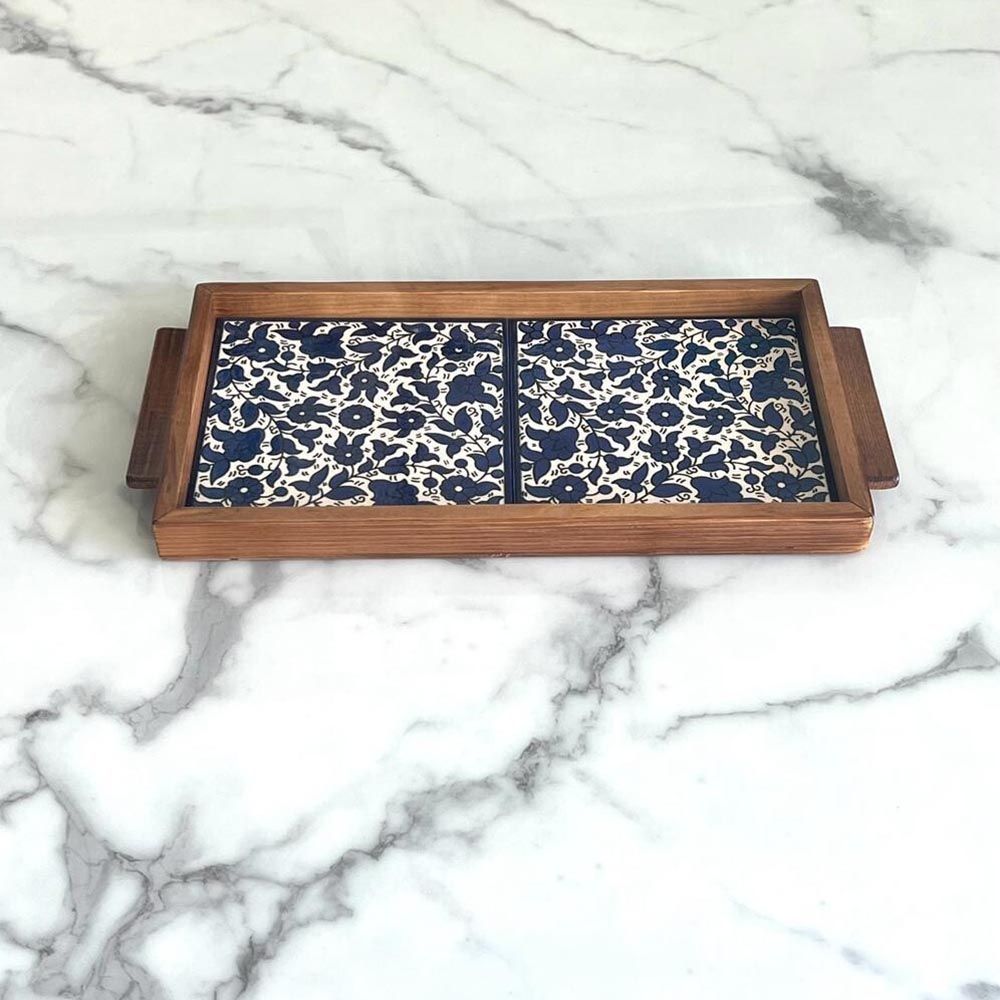 Fyrouzi - Handmade Ceramic Serving Wooden Tray