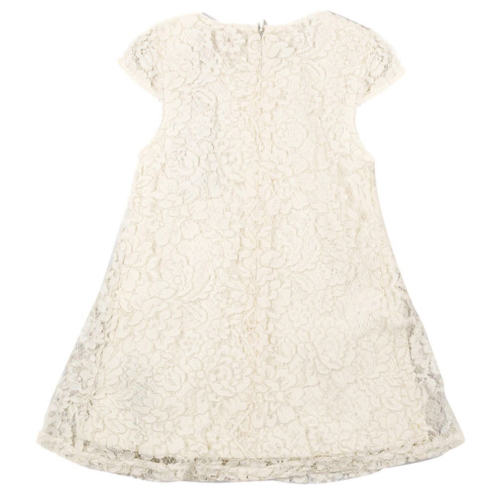 Guess - Short Sleeves Lace Dress - White