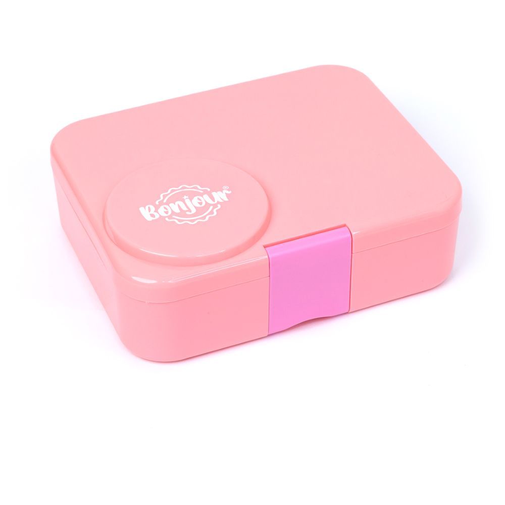 Bonjour - Therm Bento 4/6 Compartment Lunch Box With Food Jar - Pink