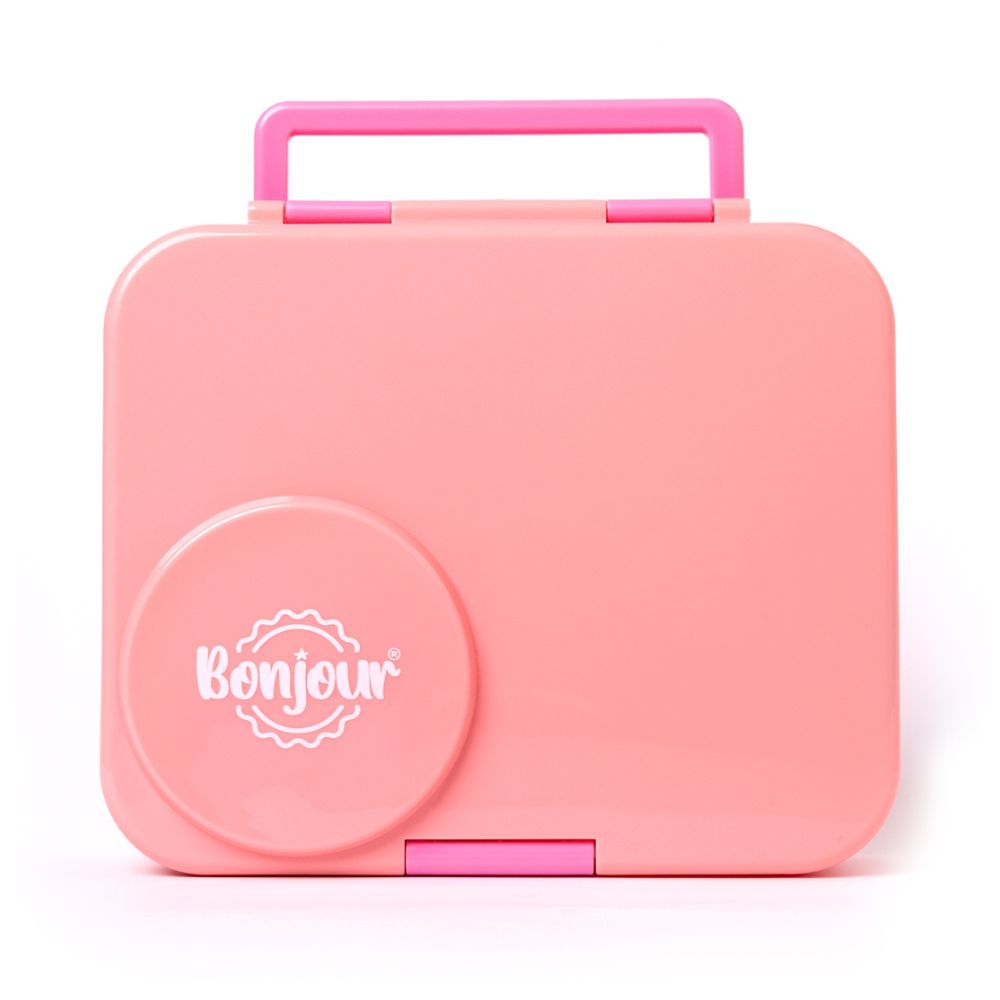 Bonjour - Therm Bento 4/6 Compartment Lunch Box With Food Jar - Pink