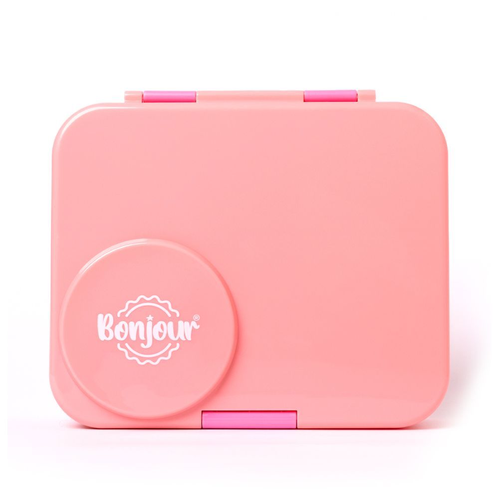 Bonjour - Therm Bento 4/6 Compartment Lunch Box With Food Jar - Pink