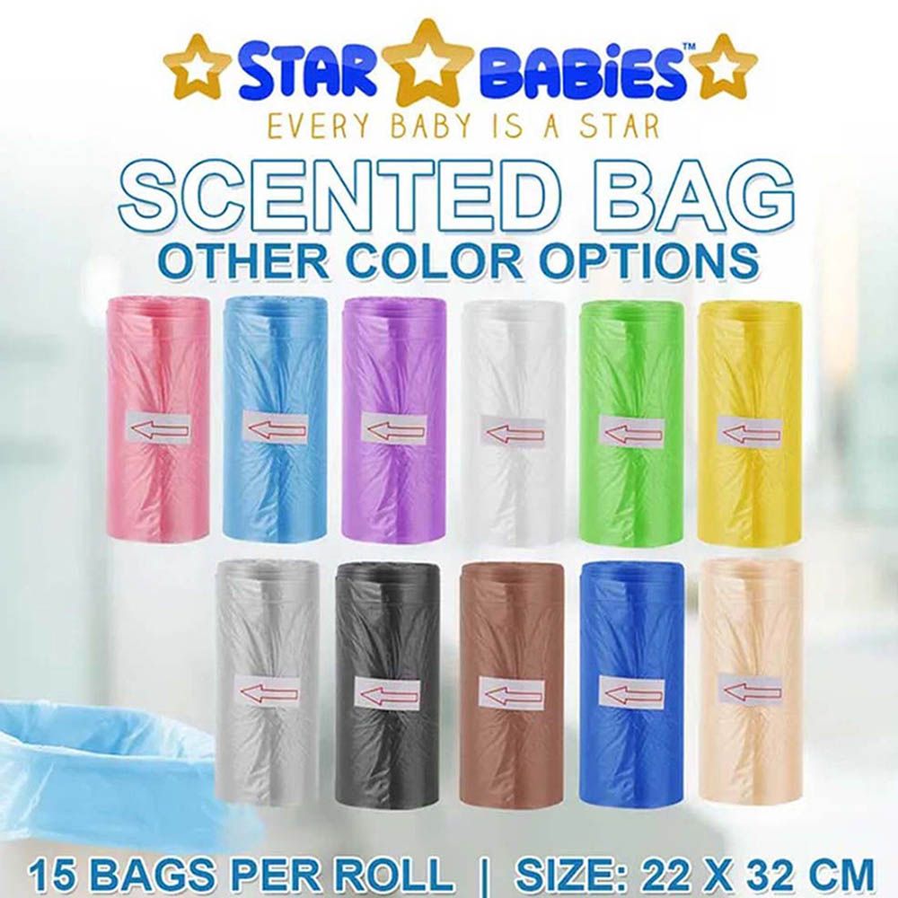 Star Babies - Scented Bag - Pack Of 100 - 22 x 32cm With Dispenser - Rainbow