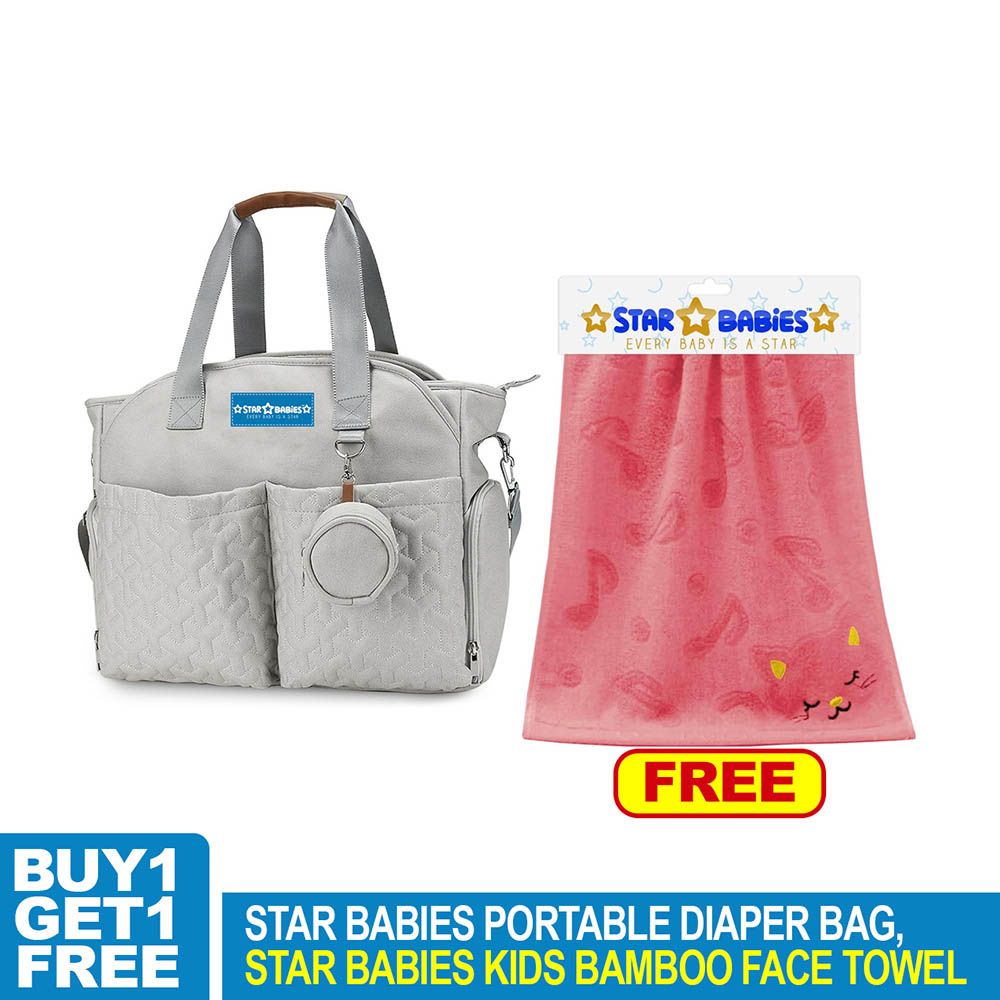 Star Babies - Diaper Portable Bag With Bamboo Towel - Khaki