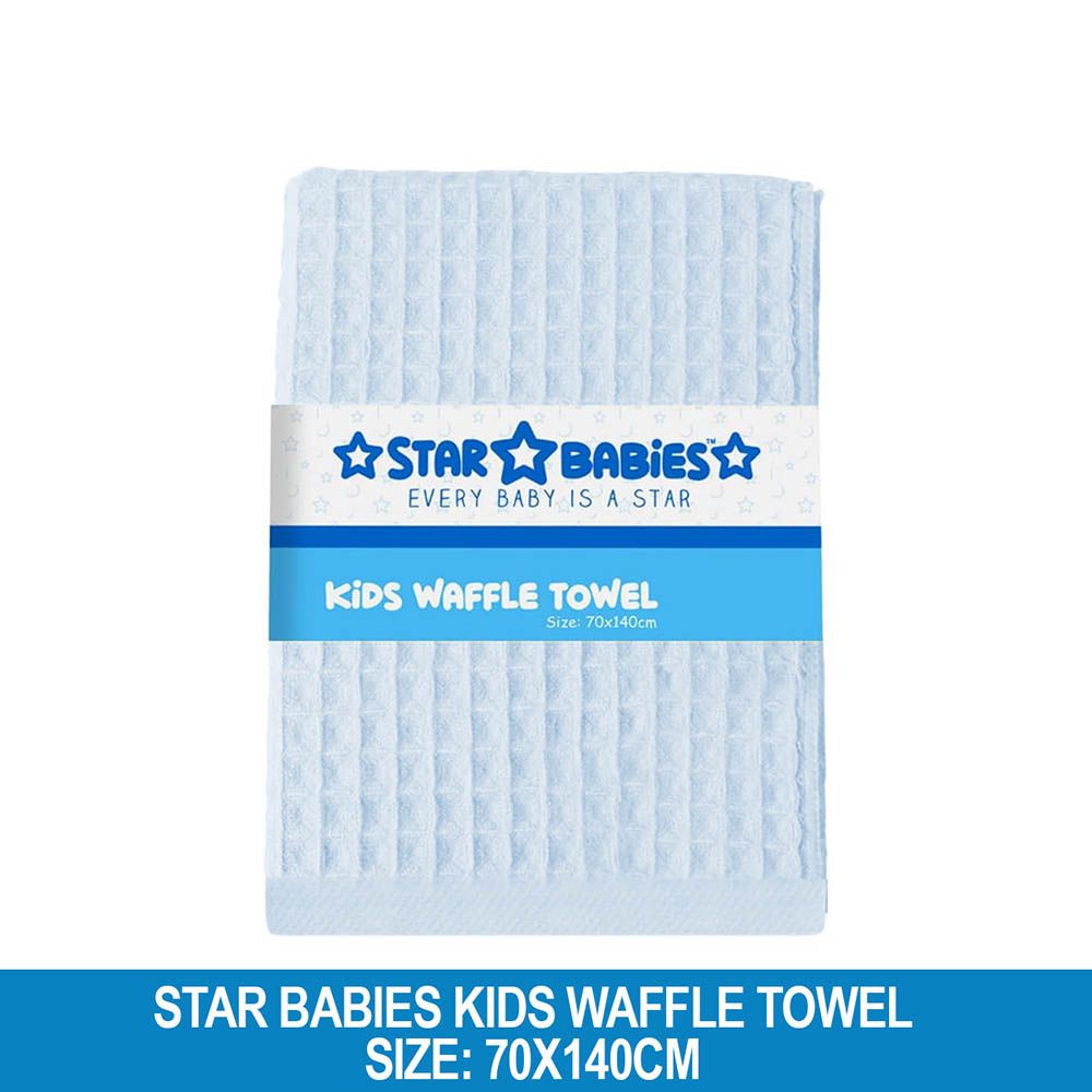 Star Babies - Waffle Towel - 70 x 140cm - Light Blue