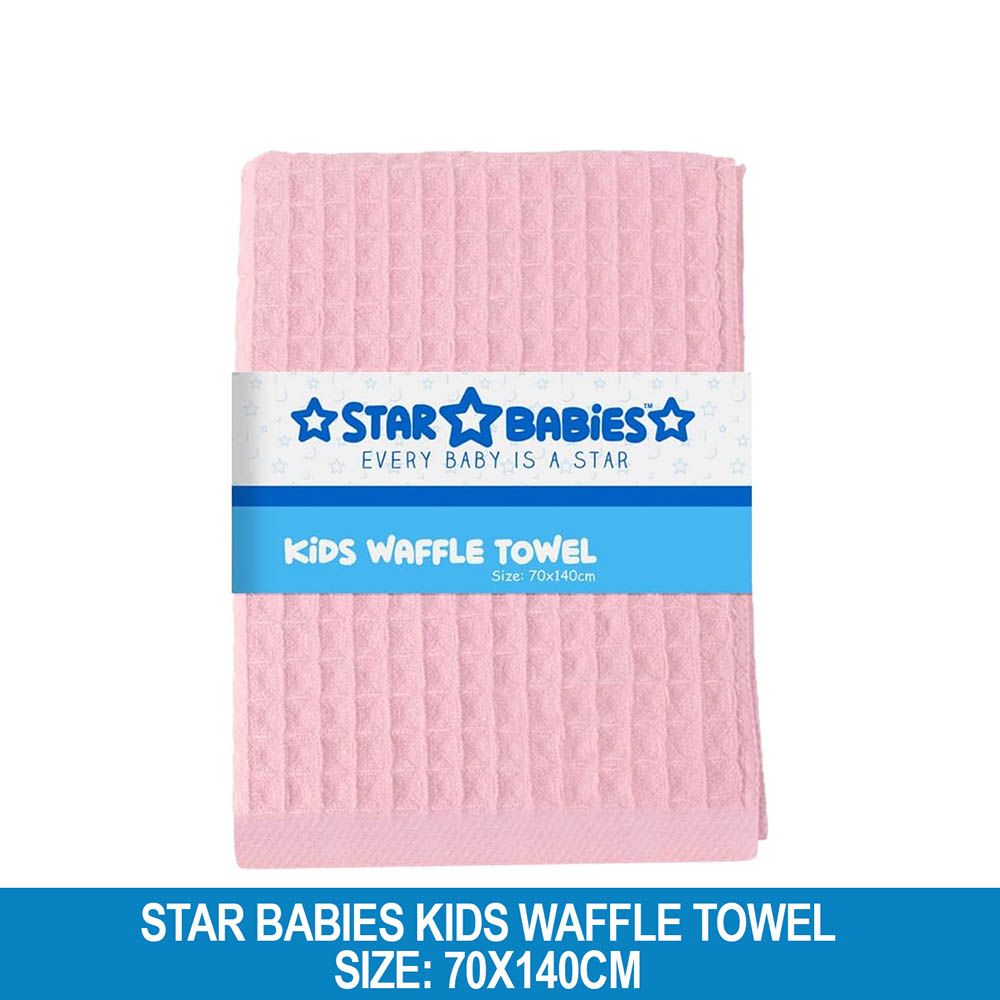 Star Babies - Waffle Towel - 70 x 140cm - Light Pink