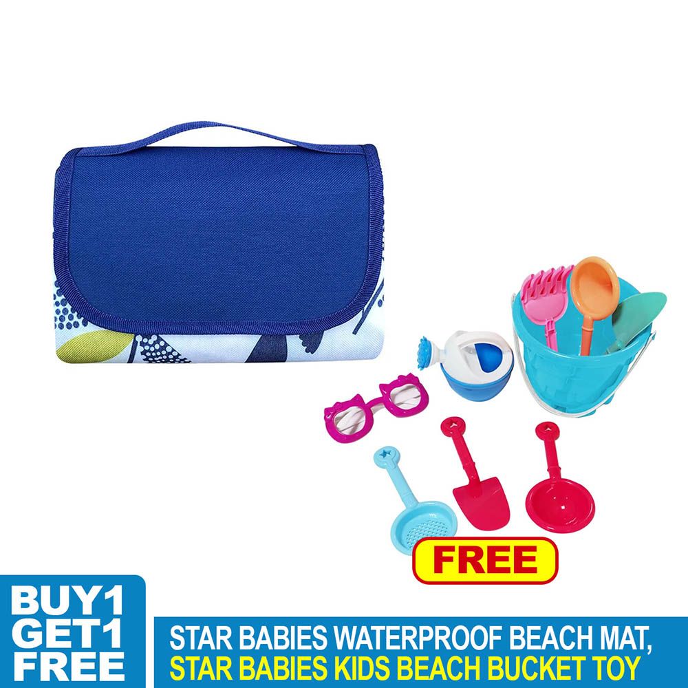 Star Babies - Diaper Portable Bag With Beach Bucket Toy - Blue