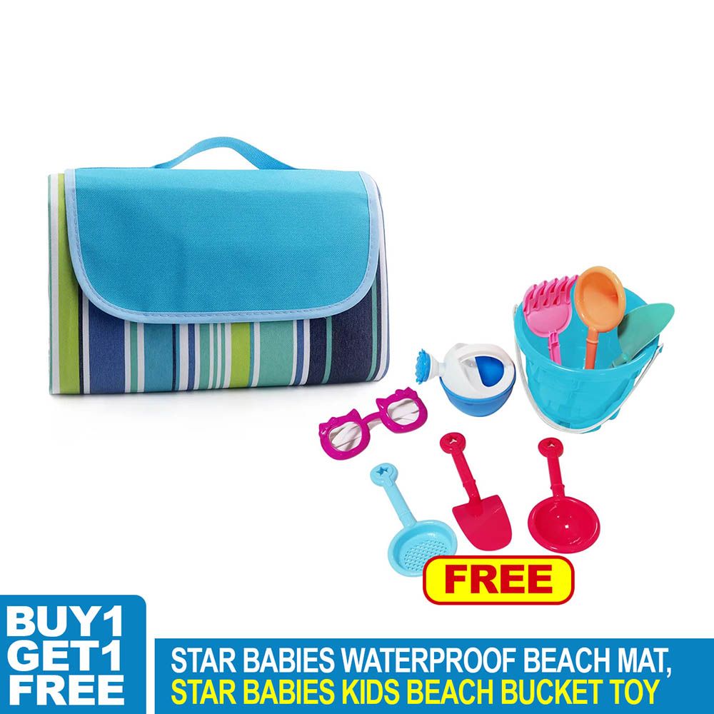 Star Babies - Diaper Portable Bag With Beach Bucket Toy - Light Blue