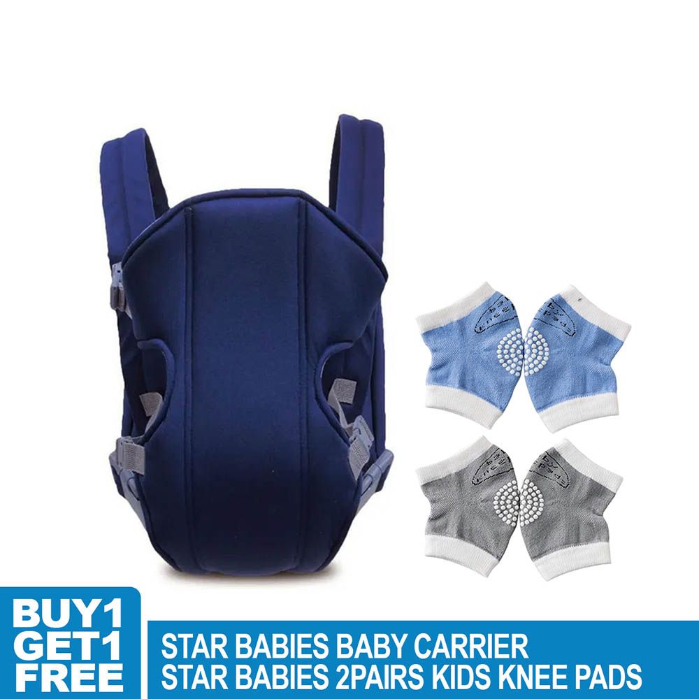 Star Babies - Baby Carrier - Blue With Kids Knee Pad 2pcs - Blue/Grey