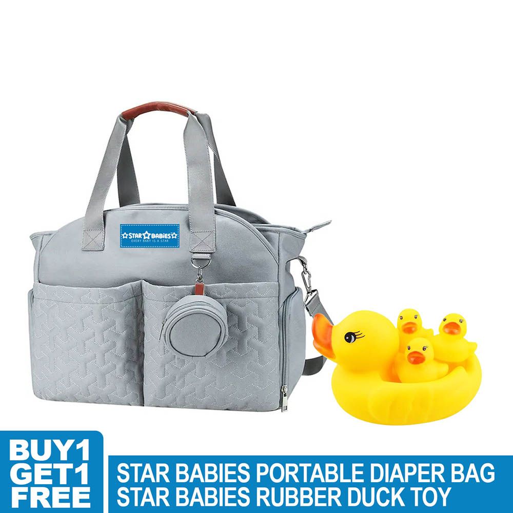 Star Babies - Diaper Portable Bag Pacifier Pouch With Kids Rubber Duck 4pcs - Blue