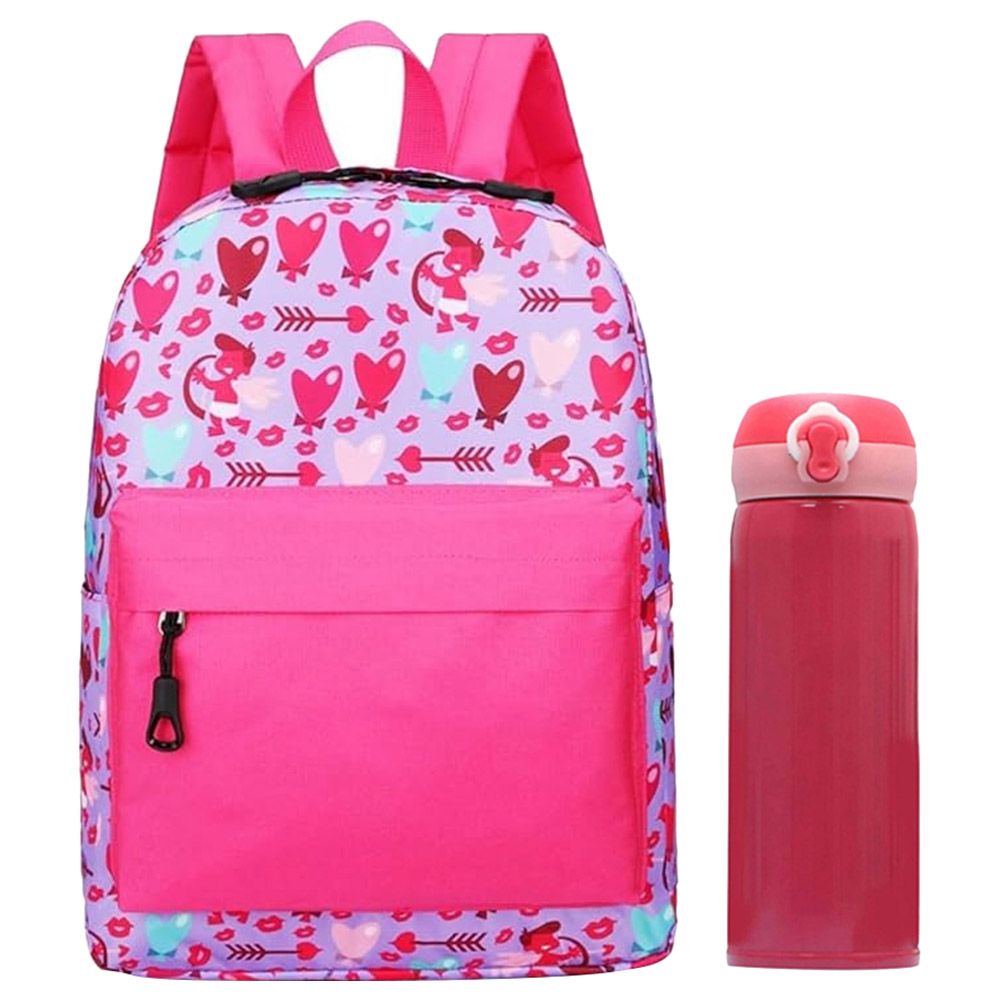 Star Babies - Kids School Bag 14.17-Inch With Kids Water Bottle 300ml - Pink