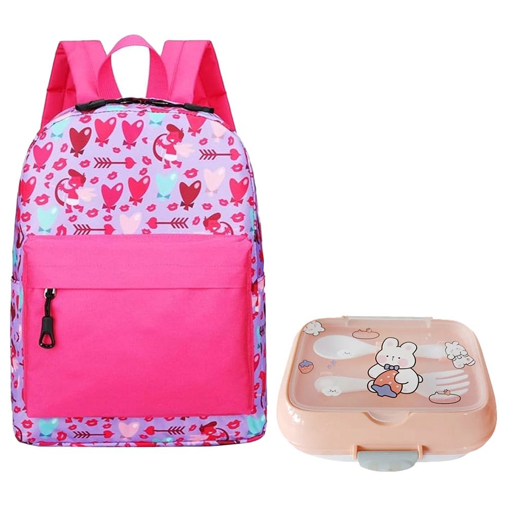 Star Babies - Kids School Bag 14.17-Inch With Kids Lunch Box - Pink