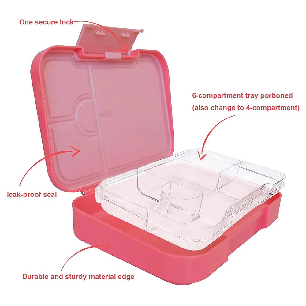 Little Angel - Kid's Bento Lunch Box With Compartments - Pink