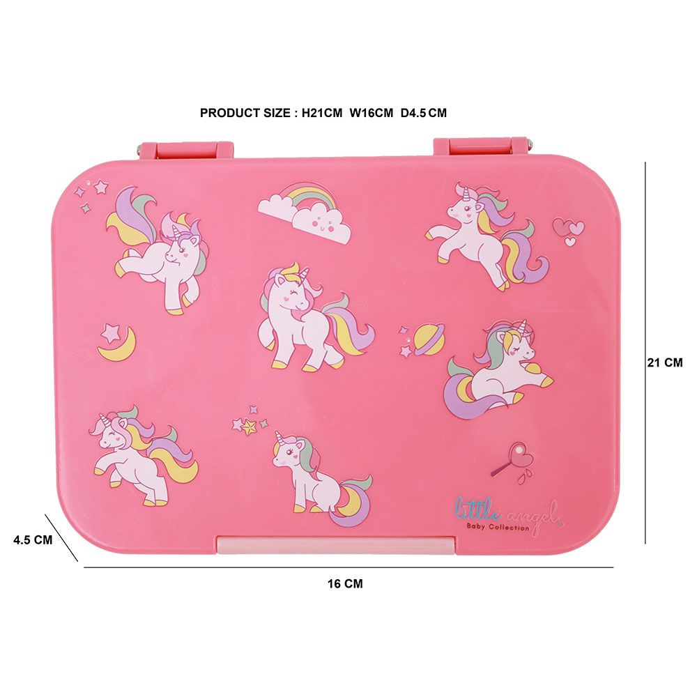 Little Angel - Kid's 6 Compartments Bento Lunch Box - Pink