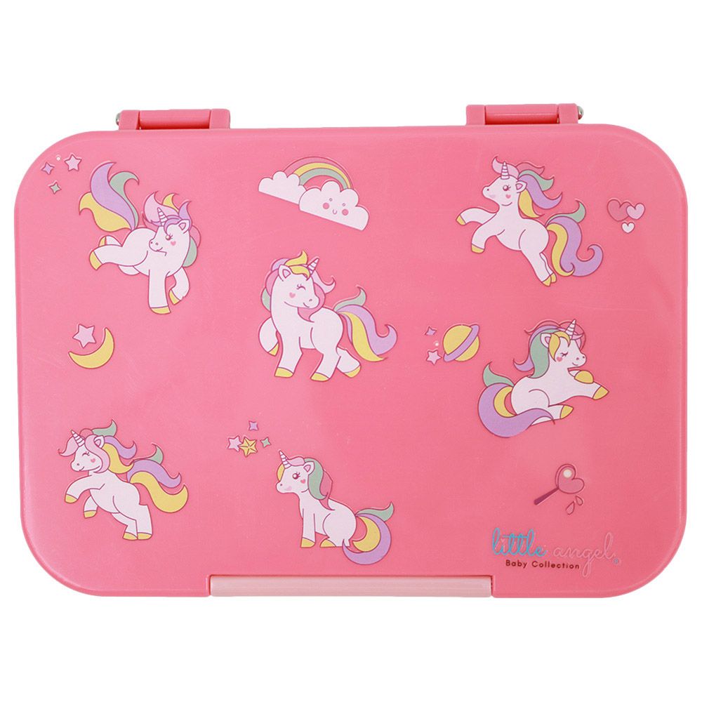 Little Angel - Kid's 6 Compartments Bento Lunch Box - Pink